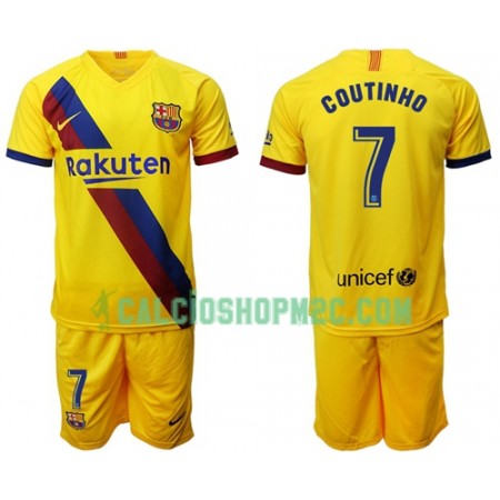 Barcellona Philippe Coutinho 7 Bambino Maglia Trasferta 2019/2020 Manica Corta (+ Pantaloncini) 